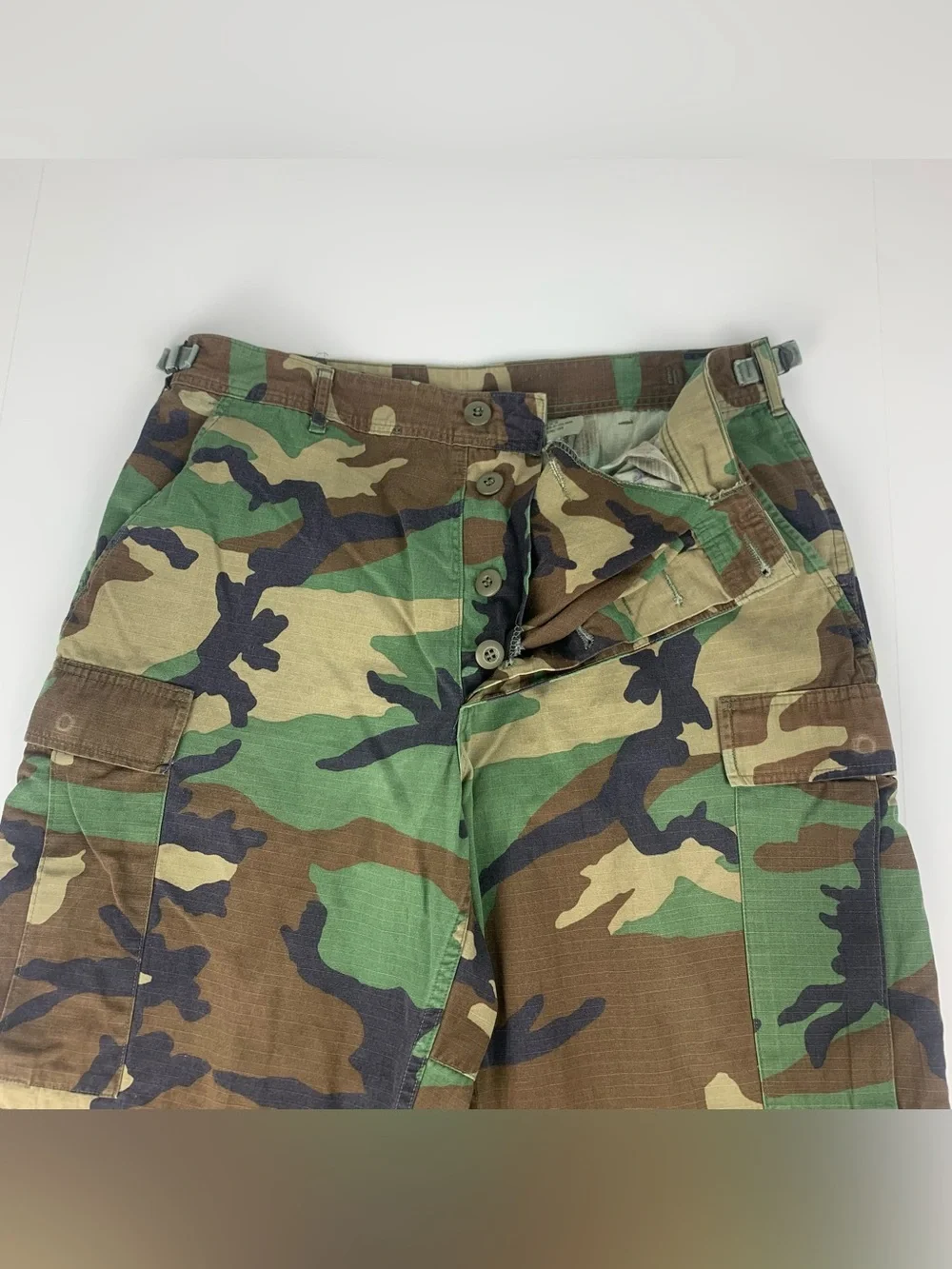 US Army Camo Pants Camouflage Woodland Combat Trousers Military Medium Long